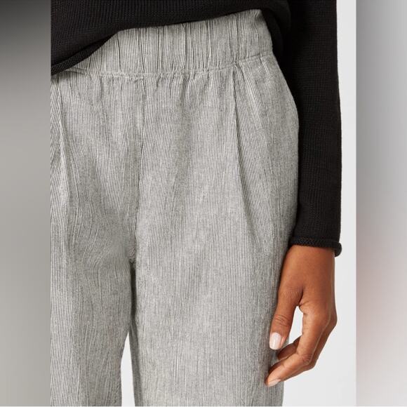 NWOT Eileen fisher organic cotton/ linen blend ticking stripe size S petite - Picture 2 of 6